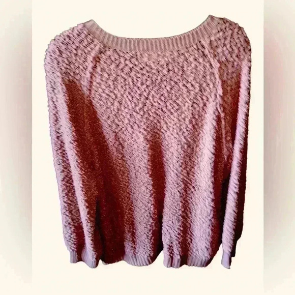 Listicle large mauve / dusty rose relaxed fit  V Neck popcorn sweater. GUC. - Picture 2 of 11